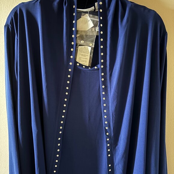 Susan Graver Tops - Susan Graver blouse and jacket set  - size 2X navy blue